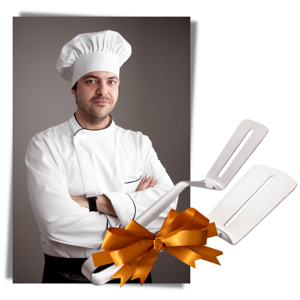 Espátula e pinças de aço inoxidável Jisheng para cozinha, utensílios duráveis e resistentes para cozinhar e servir alimentos.
