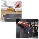 Espátula e pinças de aço inoxidável Jisheng, utensílios de cozinha multifuncionais para preparar e servir alimentos.