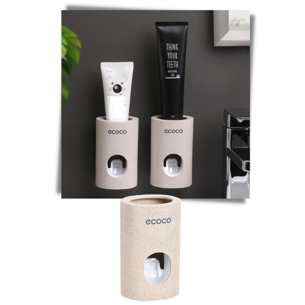 Distributeur de dentifrice mural en pierre Ametoys, accessoire de cuisine moderne pour dispenser du dentifrice facilement.