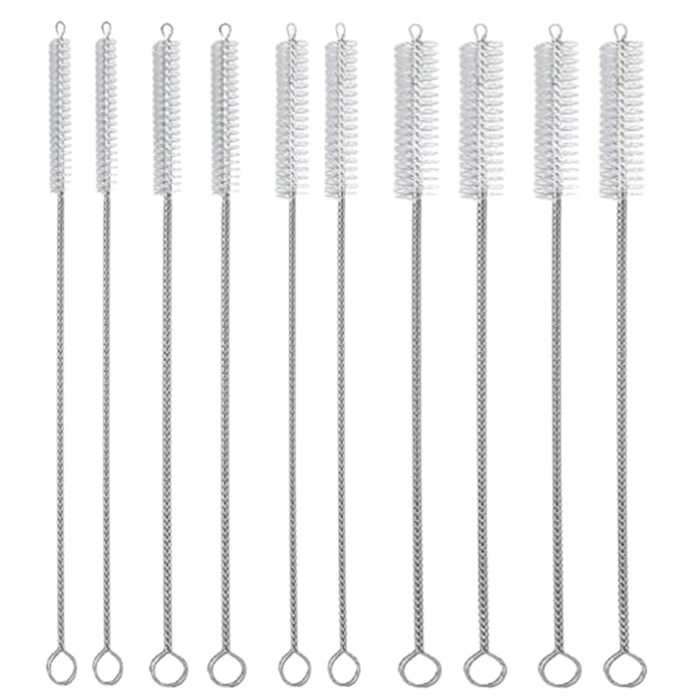 Kit com 10 escovas de limpeza para paille de 8mm, ferramentas para limpeza doméstica, com cerdas resistentes.