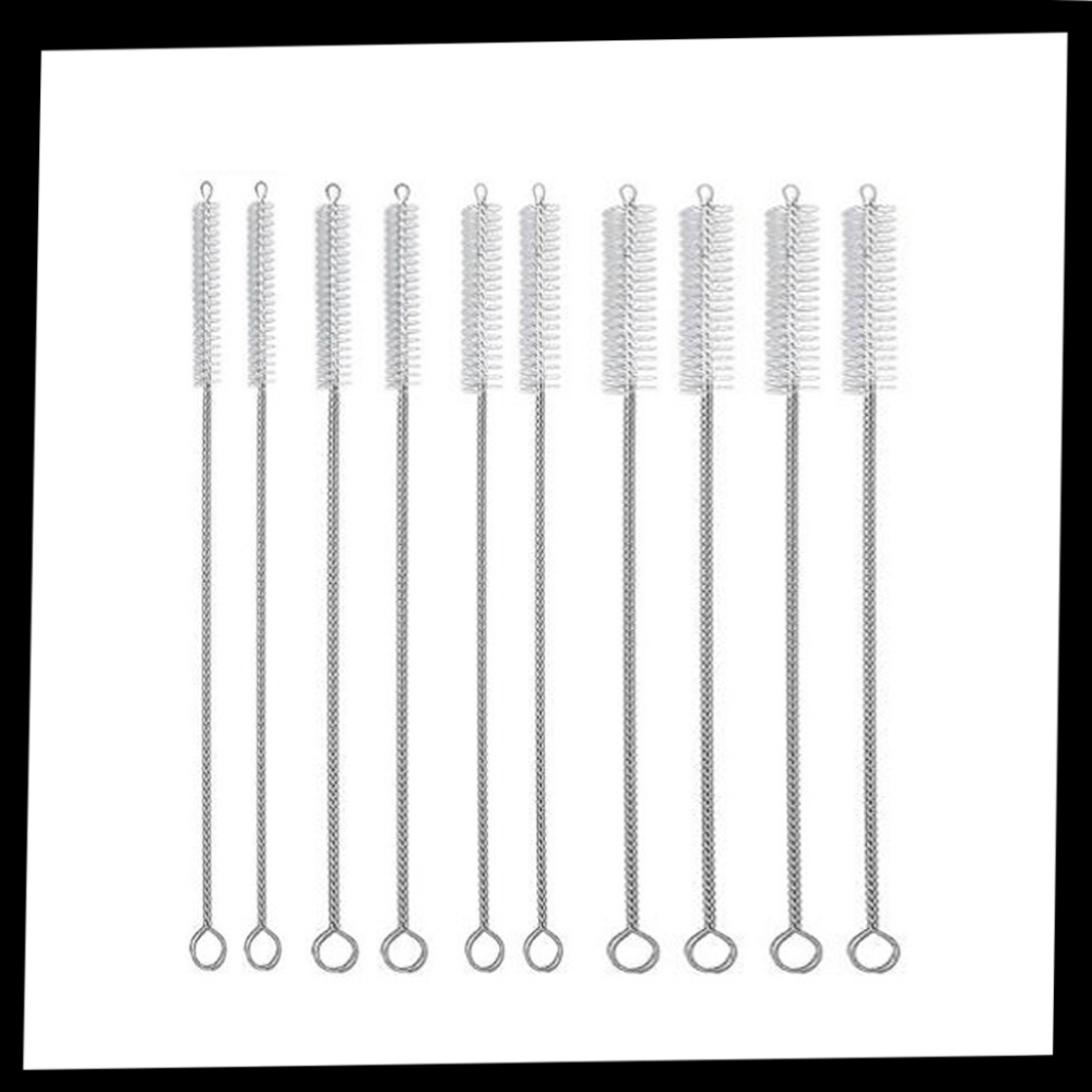 Conjunto de 10 escovas de limpeza para palha para uso doméstico, feitas de material resistente para facilitar a limpeza.