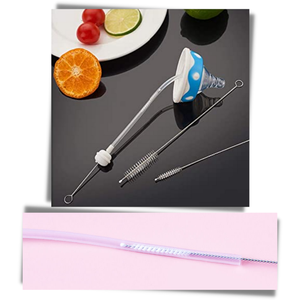 Conjunto de 10 escovas de limpeza finas para palha, ideal para limpeza doméstica de utensílios e áreas pequenas.