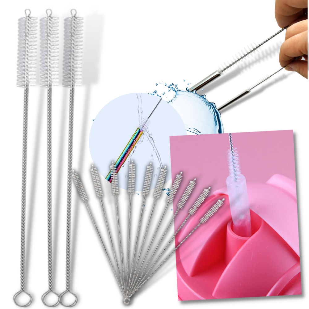 Conjunto de 10 escovas de limpeza para palha, feitas para facilitar a limpeza doméstica de materiais de palha.