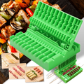Espetinho e utensílio para kebabs de churrasco, acessório de cozinha da Banggood, com espetos de metal e suporte para grelhar.