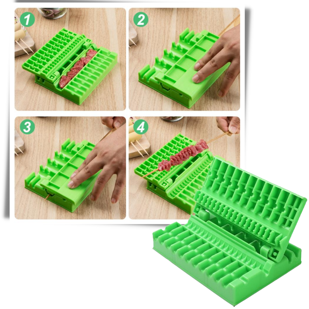 Espetinho e kebab para churrasqueira, utensílios de cozinha da Banggood, fácil de usar, ideal para churrasco e grelhados.