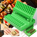 Espetinho e utensílio para kebabs de churrasco, acessório de cozinha da Banggood, com espetos de metal e suporte para grelhar.