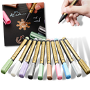 Conjunto de 10 marcadores metálicos coloridos Happy Will para escrita e desenho, com pontas finas e cores vibrantes