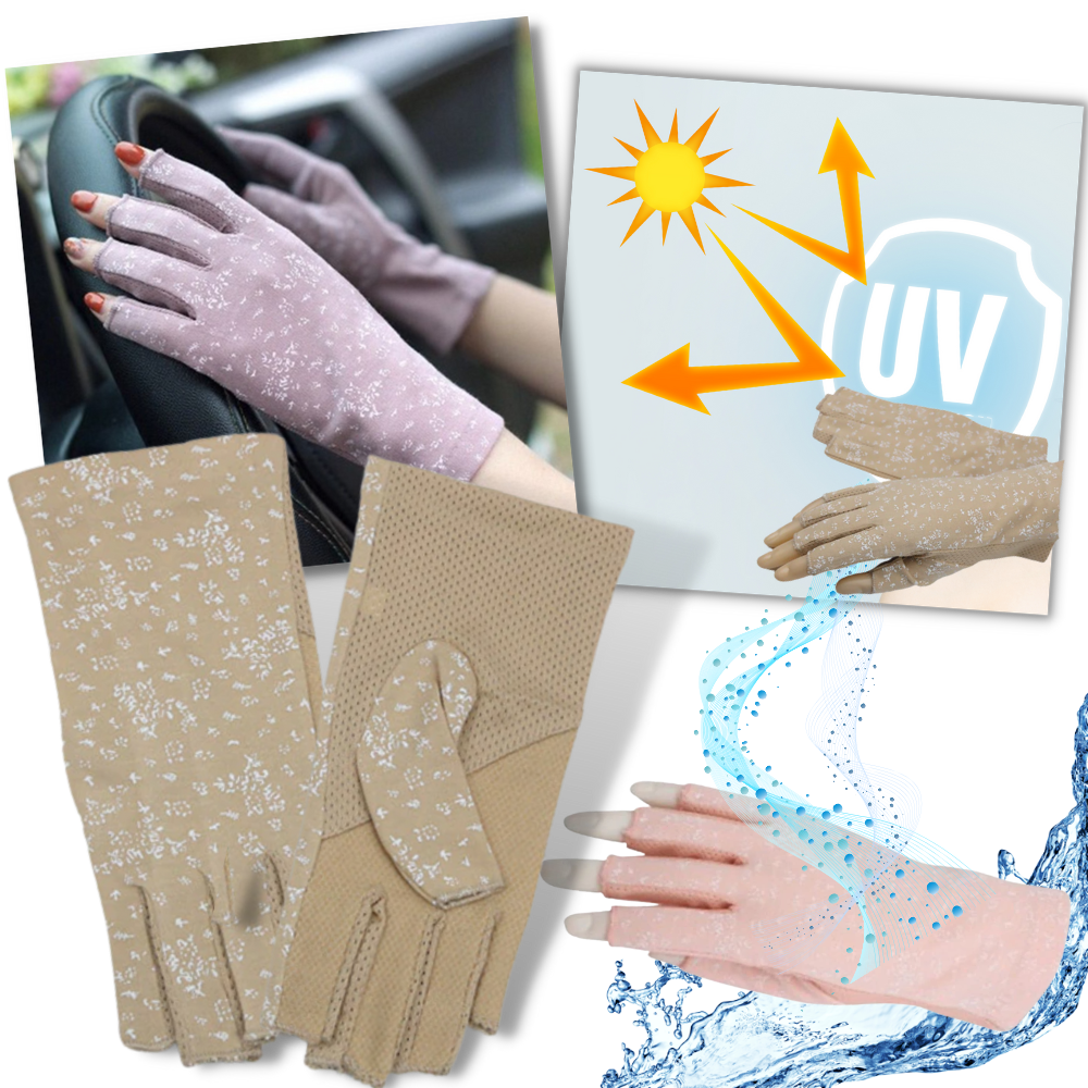 Luot Gants elegantes de algodão anti-UV, proteção solar, design sofisticado, ideal para uso diário e proteção da pele.