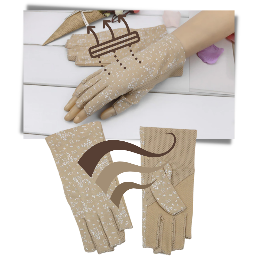 Luot Gants elegantes de algodão anti-UV, confortáveis, com design sofisticado para proteção solar e estilo.