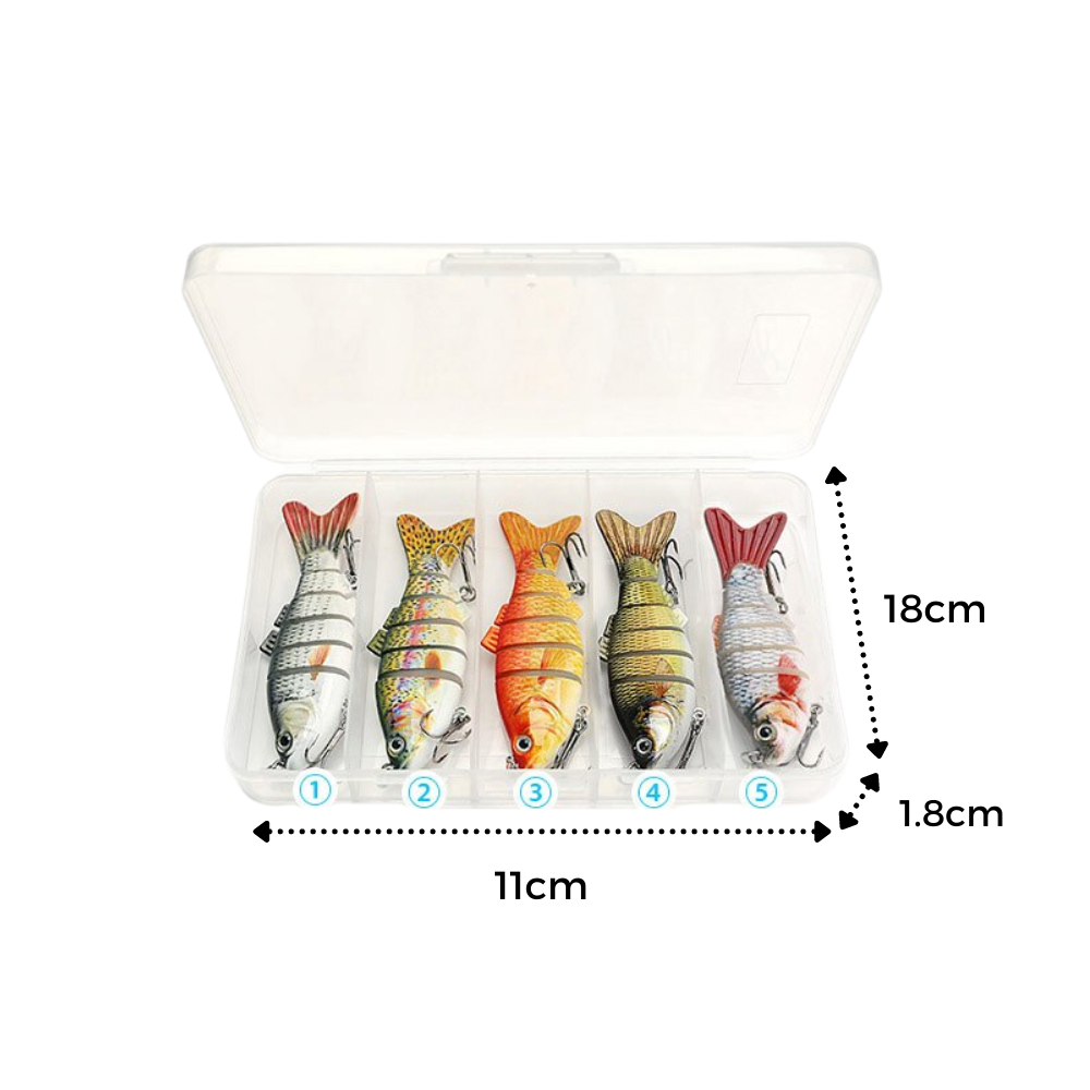 Conjunto de 27 iscas artificiais wobblers para pesca, marcas Cnmf, com diferentes tamanhos e cores.