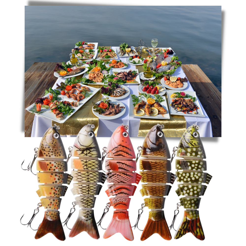 Conjunto de 27 iscas artificiais tipo wobler para pesca, marca Cnmf, com iscas de diferentes tamanhos e cores.