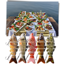 Conjunto de 27 iscas artificiais tipo wobler para pesca, marca Cnmf, com iscas de diferentes tamanhos e cores.