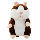 Hamster de pelúcia falante da Yks na cor marrom escuro, figura de brinquedo para crianças, estilo fofo e macio.