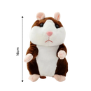 Hamster de pelúcia falante da Yks, personagem fofo para brincar e decorar, com detalhes macios e expressivos.