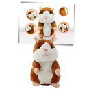 Hamster de pelúcia falante da marca Yks, em formato de personagem fofinho, com detalhes de pelúcia macia e expressiva.