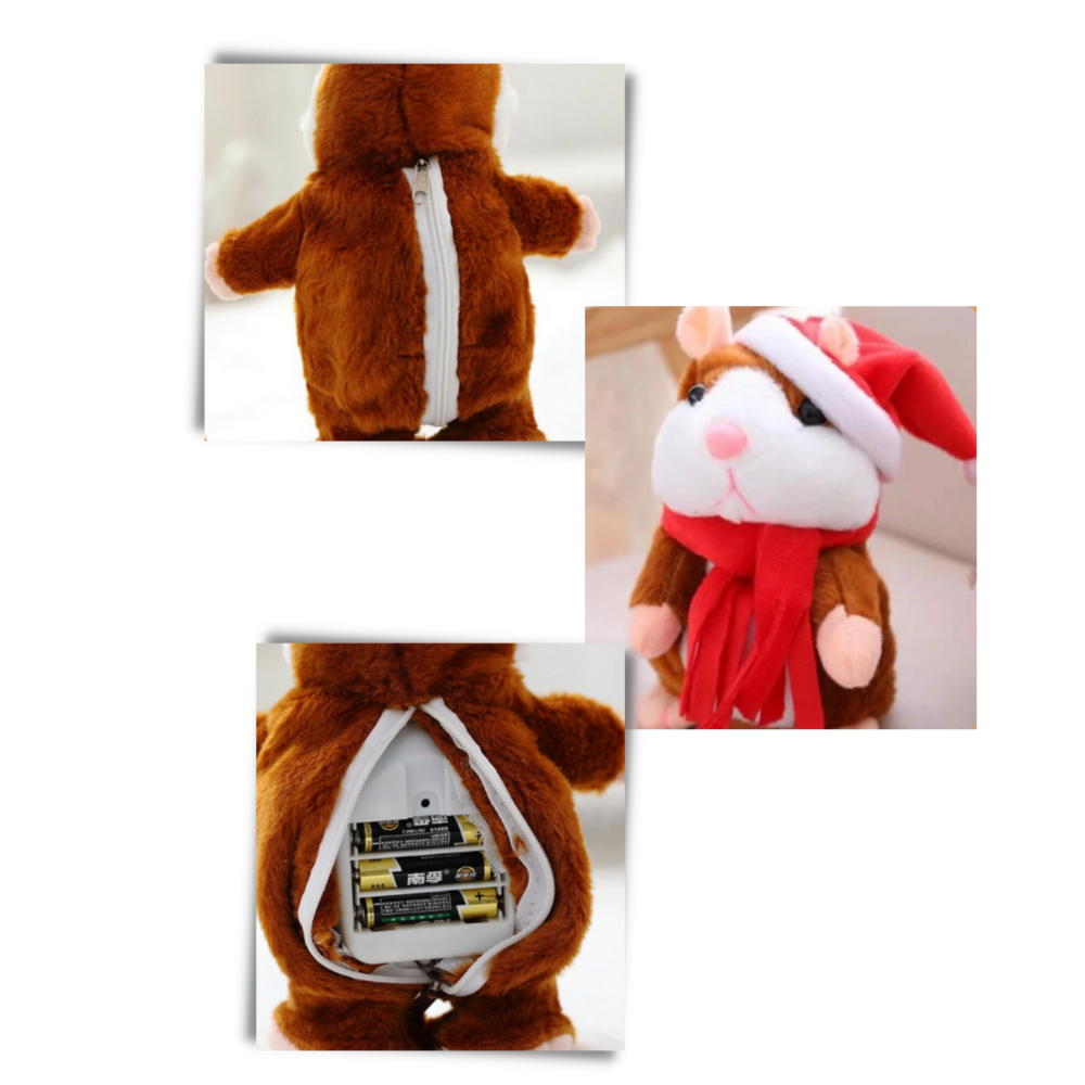 Hamster de pelúcia falante da Yks, figura de brinquedo macia e detalhada, ideal para colecionar ou brincar.