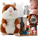Hamster de pelúcia falante da Yks, figura de brinquedo macia com detalhes realistas, ideal para colecionadores e crianças.