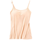 Camisola bege da marca Cn com suporte de sutiã integrado, feita de tecido leve e confortável para uso diário.