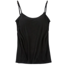 Camisole com soutien-gorge integrado da marca Cn, roupa de baixo preta, vista frontal com alças ajustáveis.