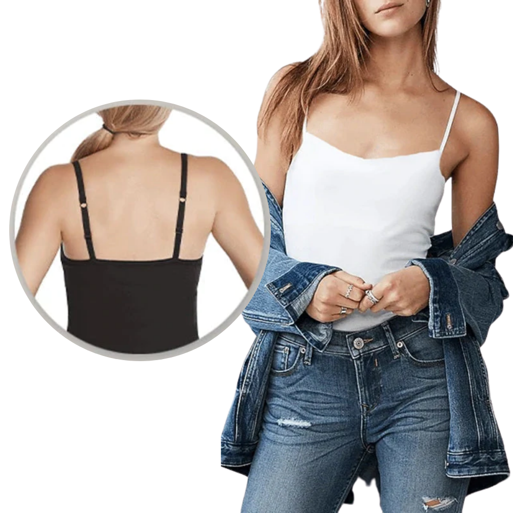 Camisole com soutien-gorge integrado da marca Cn, roupa íntima feminina para uso diário e sobreposição.