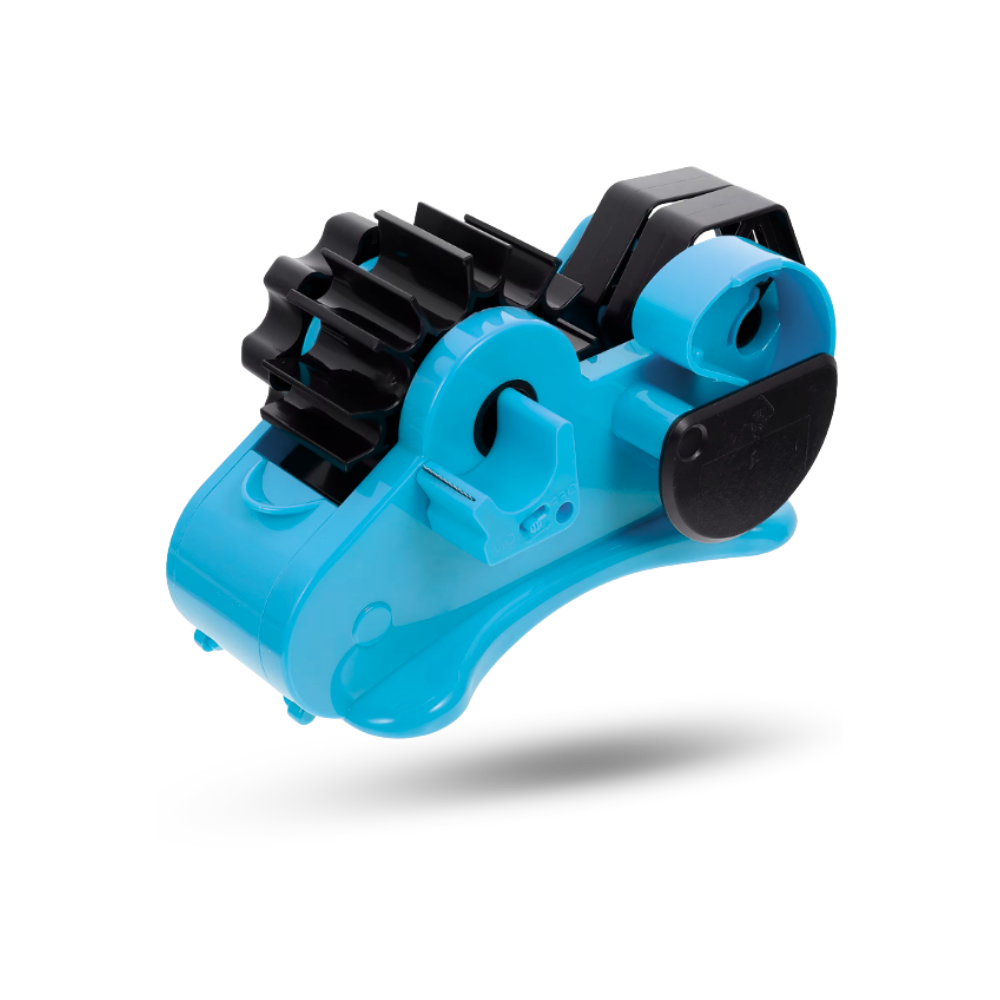 Dispositivo distribuidor de fita térmica Foeses, rolo de fita adesiva, dispensador de fita azul para embalagens.