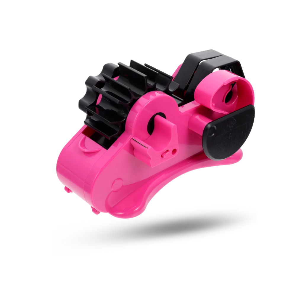 Distributeur de ruban thermique Foeses, dérouleur de ruban adhésif pink, montrant le mécanisme et la bobine de ruban.