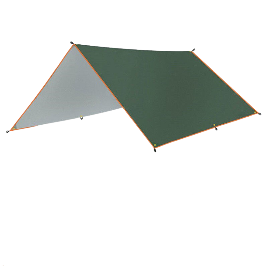 Kit de bâche de camping imperméável Abcelit, ideal para camping e aventura ao ar livre, com tecido resistente à água e durável.