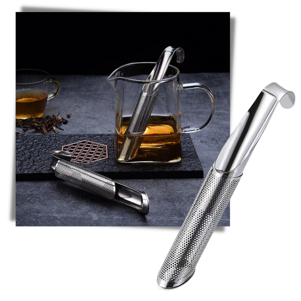Filtro de chá em aço inoxidável Tika, utensílio de cozinha para filtragem eficiente de chá ou infusões.