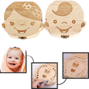 Caixa de dentes de bebê em madeira da Lnkoo, com design infantil para guardar dentes de leite de bebês e crianças pequenas.