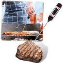 Termômetro digital de cozinha Patazon com sonda, indicado para medir a temperatura de alimentos e receitas domésticas.