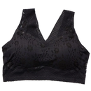 Soutien-gorge sem costura e respirável em renda preta da marca Glamorise, confortável e sem aro.