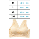 Soutien-gorge de renda respirável e sem costura da Glamorise, com detalhes delicados, ideal para conforto e suporte diário.