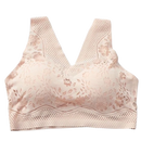 Soutien-gorge de renda respirante e sem costura da Glamorise, confortável, na cor rosa, modelo para uso diário.