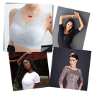 Soutien-gorge de lingerie em renda respirante e sem costura da marca Glamorise, com detalhes delicados e confortável ajuste.