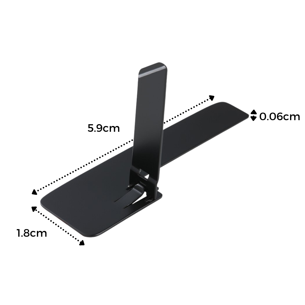Suporte de telefone em metal ultra-fino Meoilce, com design compacto, ideal para fixação segura de smartphones.