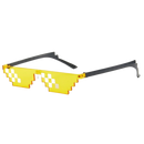 Óculos de sol Pixel Mode 27THUGGLASSES amarelos, armação retangular, estilo moderno e descolado, marca Mypartyshirt.
