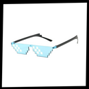 Óculos de sol Pixel Mode da Mypartyshirt com armação colorida e lentes estilo pixel, estilo moderno e divertido.