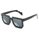 Óculos de sol pixel mode da Mypartyshirt, armação preta com design moderno e detalhes em estilo pixel.