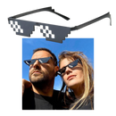 Óculos de sol pixel mode da Mypartyshirt com lentes resistentes a UV, estilo moderno e design colorido.