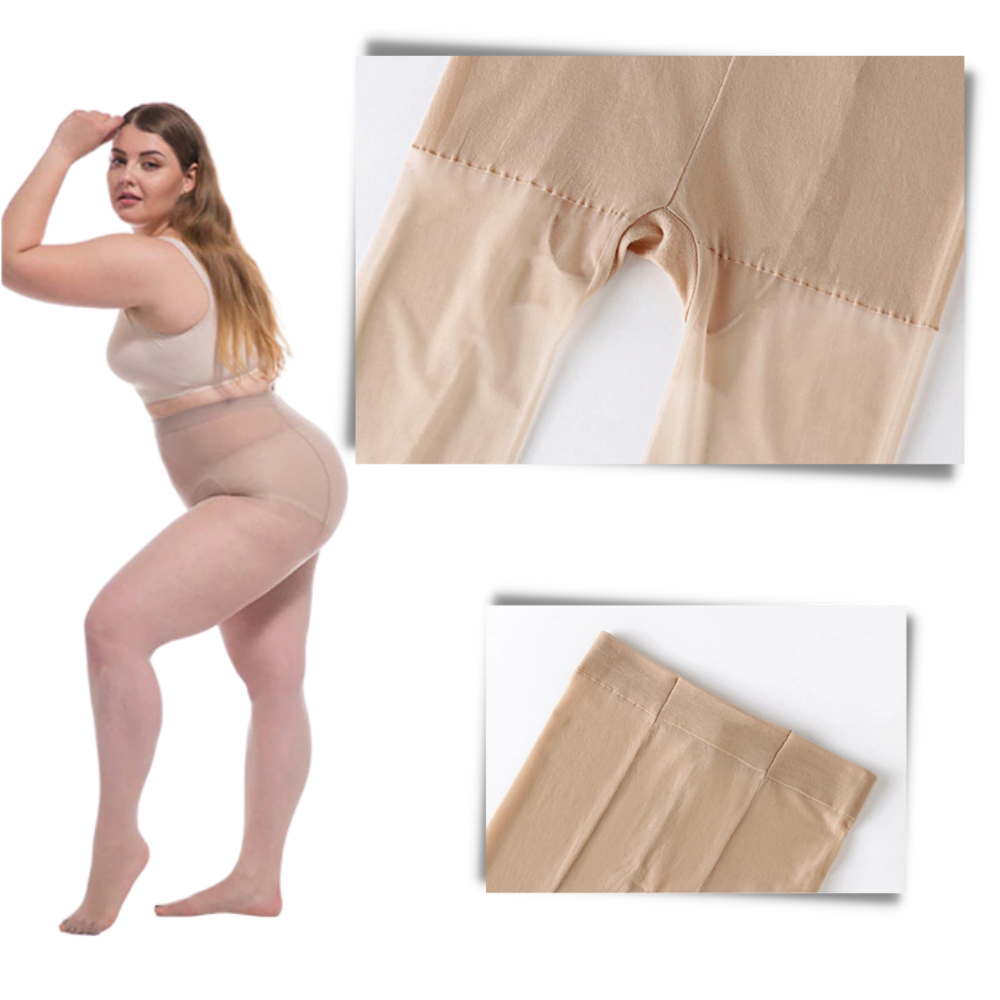 Meia-calça modeladora da marca Unique Bargains, com efeito de emagrecimento instantâneo, tecido ajustado e confortável.