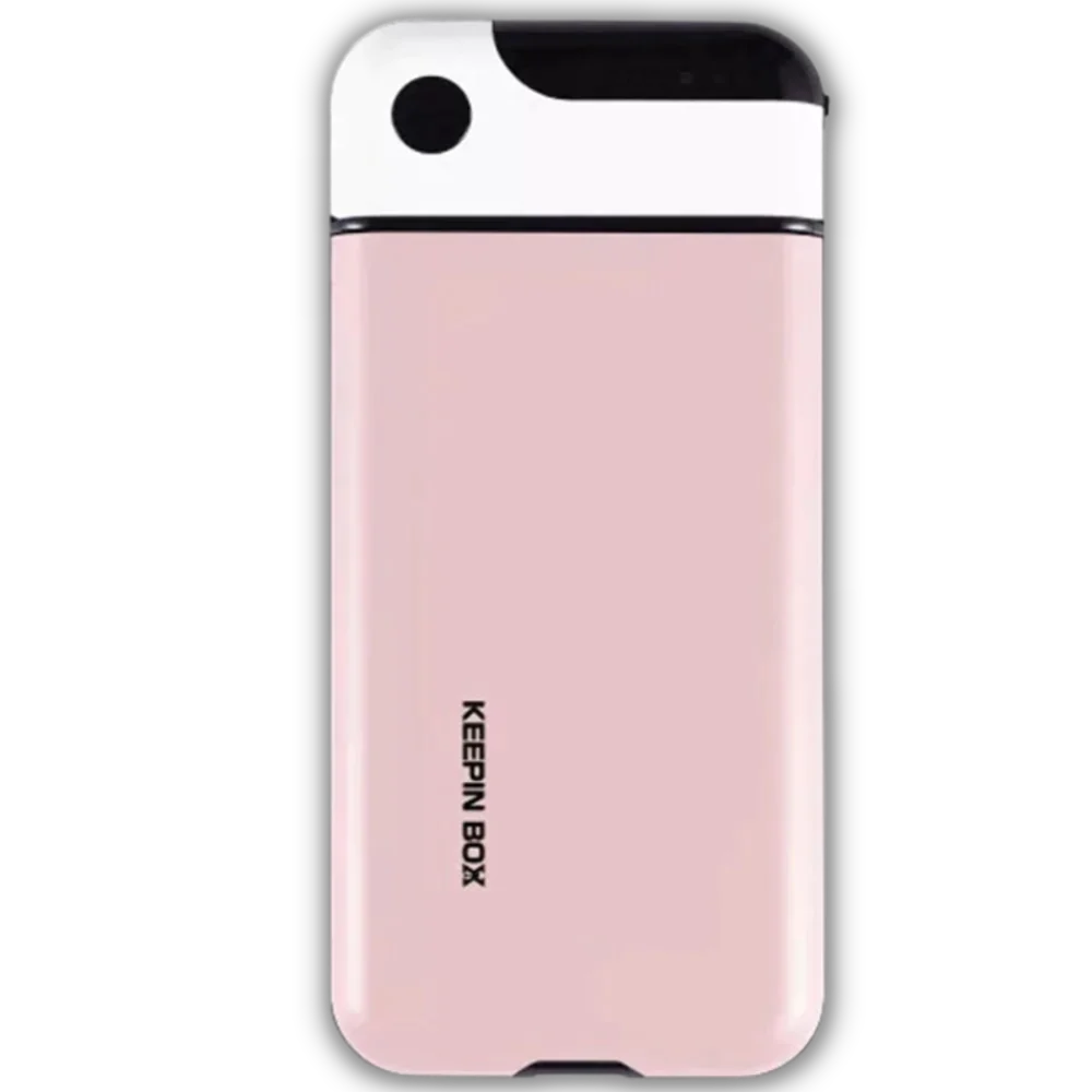 Caixa de trava para smartphone Focusai na cor rosa, segura e protege dispositivos móveis de forma prática.