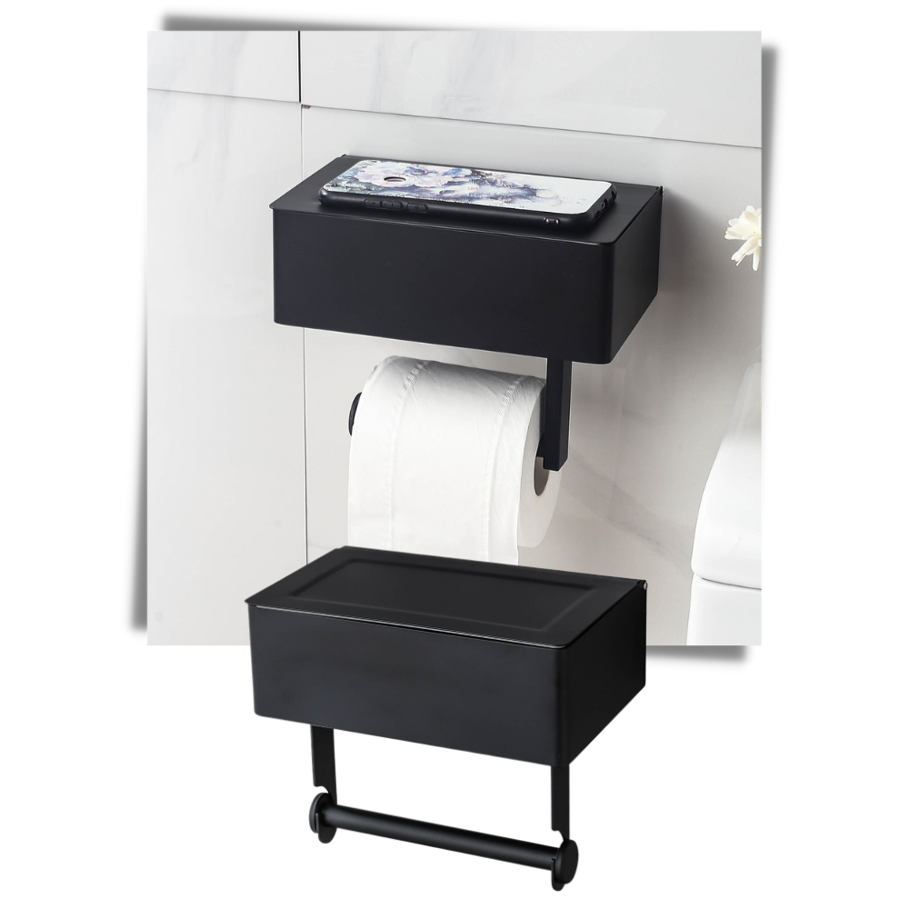 Dispenser de papel higiênico e caixa de lenços Bicmte com proteção eficiente, visível na imagem.