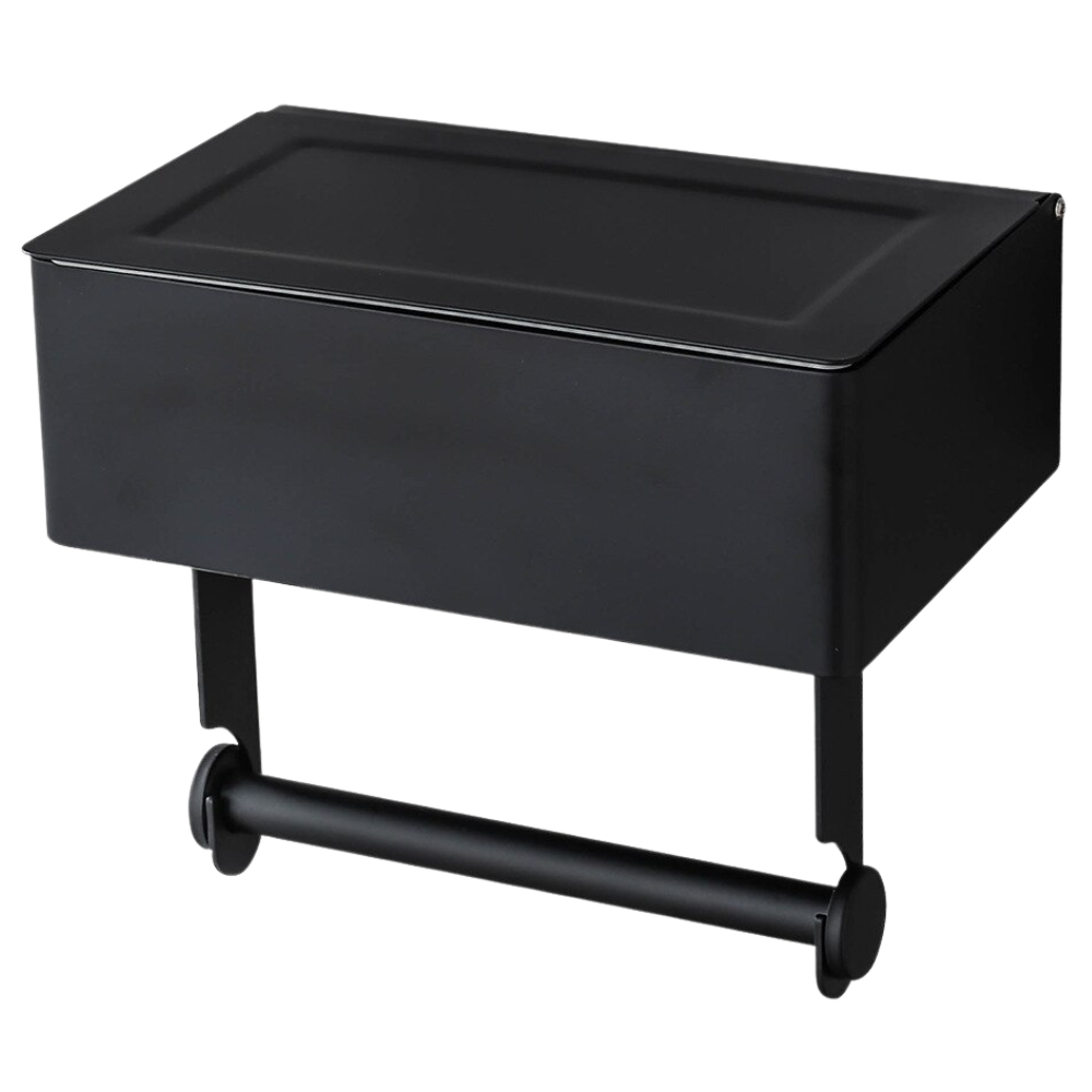 Distributeur de papel higiênico e caixa de lenços Bicmte, elegante, com compartimentos para papel toalha e lenços de papel.