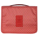 Necessaire de viagem Pinkdeer para cosméticos, com estampa de estrelas vermelhas, bolso principal e alça de transporte.