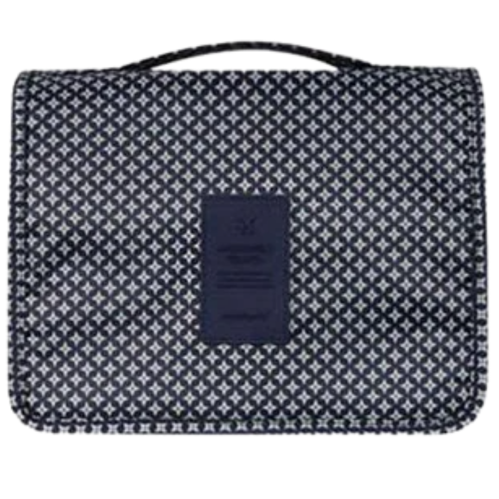 Necessaire de viagem Pinkdeer para cosméticos, com estampa de estrelas azul marinho, prática e ideal para organização.