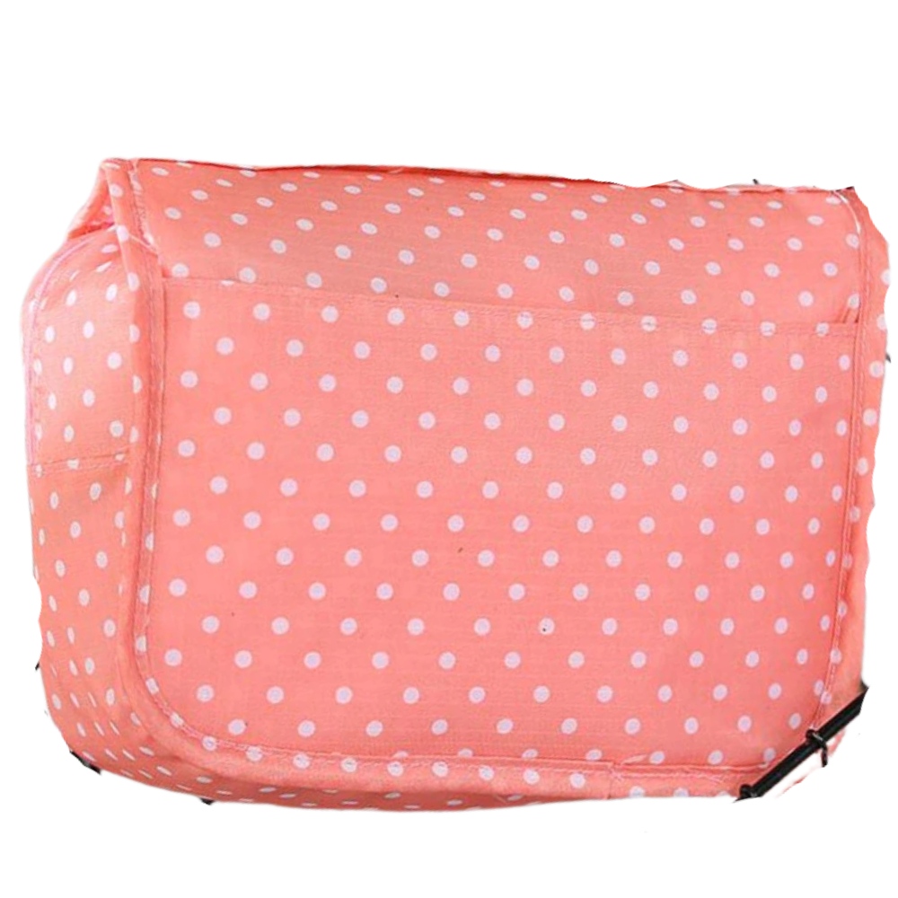 Necessaire de viagem Pinkdeer, nécessaire de toilette avec compartiments, motif de pontos roses, idéal pour cosmétiques.