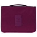 Necessaire de viagem Pinkdeer para cosméticos, bolsa de toilette vinho vermelha com compartimentos internos.