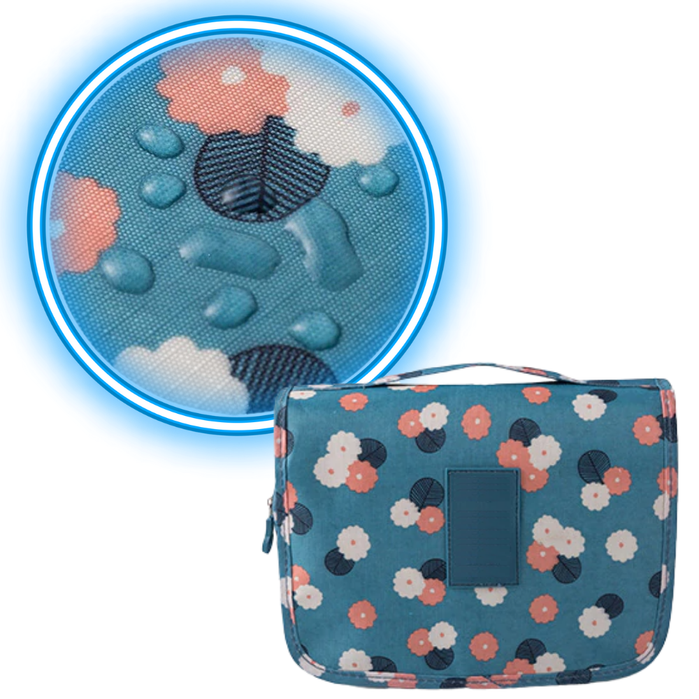 Necessaire de viagem Pinkdeer à prova d'água para cosméticos, com compartimentos organizadores e zíper resistente.