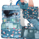 Necessaire de viagem Pinkdeer para cosméticos, bolso principal com zíper e compartimentos internos para itens de higiene.