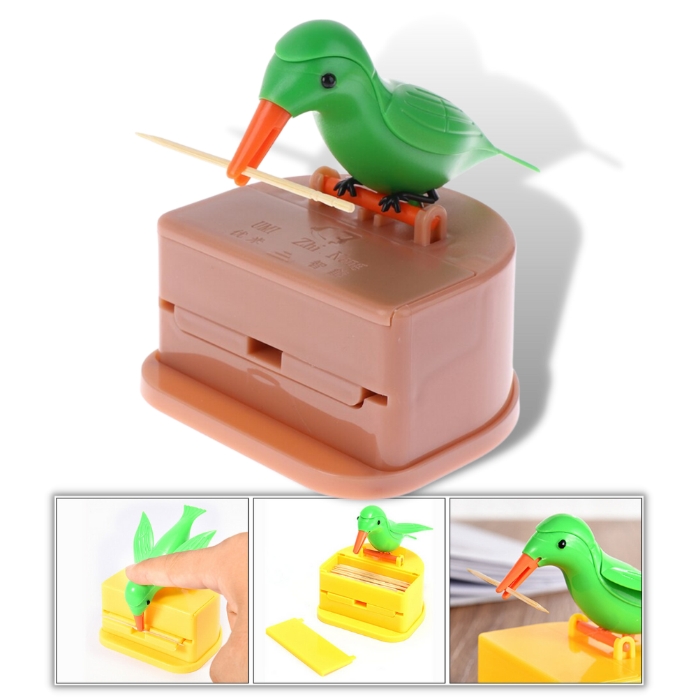 Caixa distribuidora de palitos de dente com motivo de pássaros, utensílios de cozinha da marca Party Yeah, decorativa e funcional